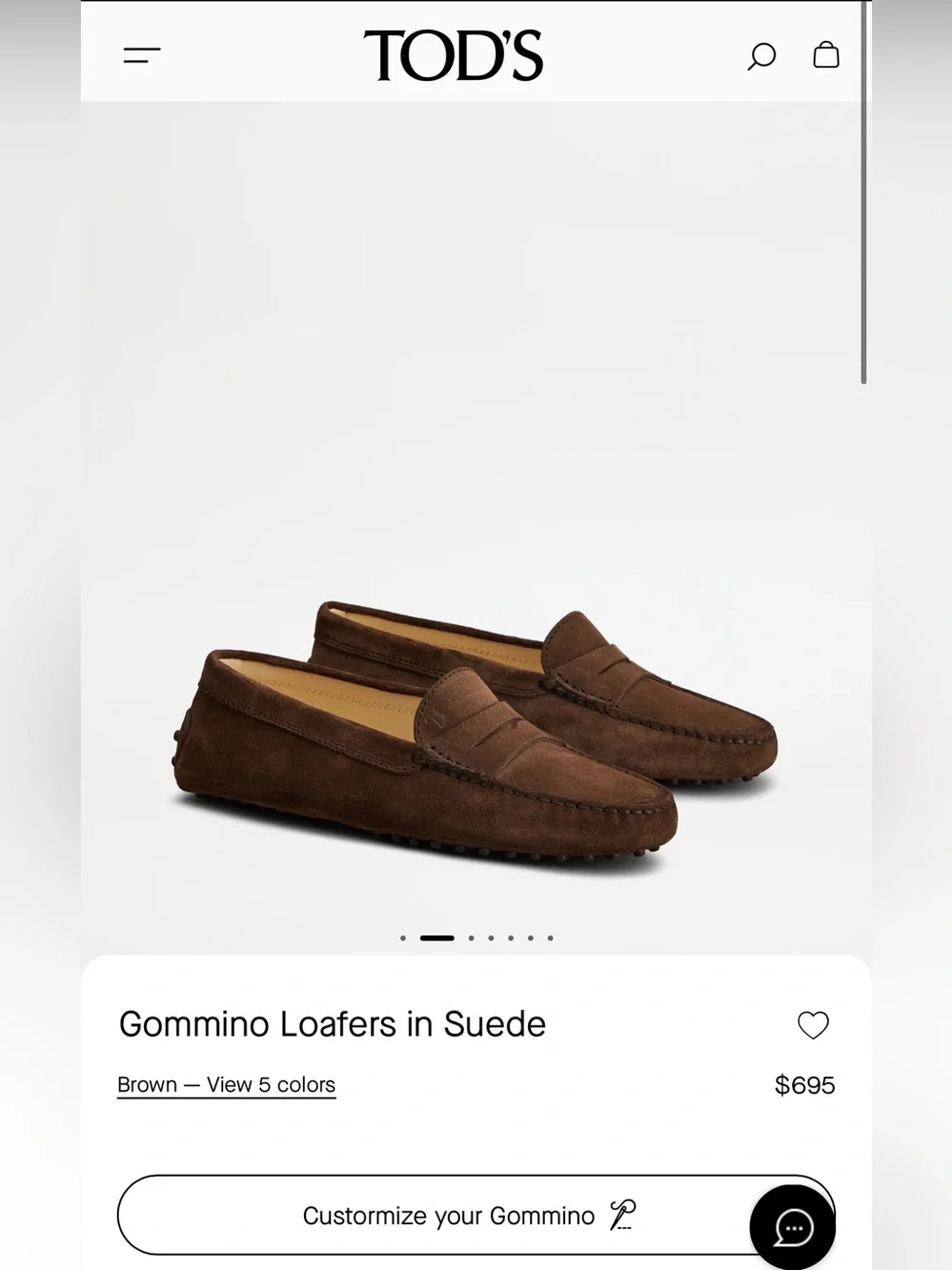 Tod's Brown Suede Gommino Penny Loafers
